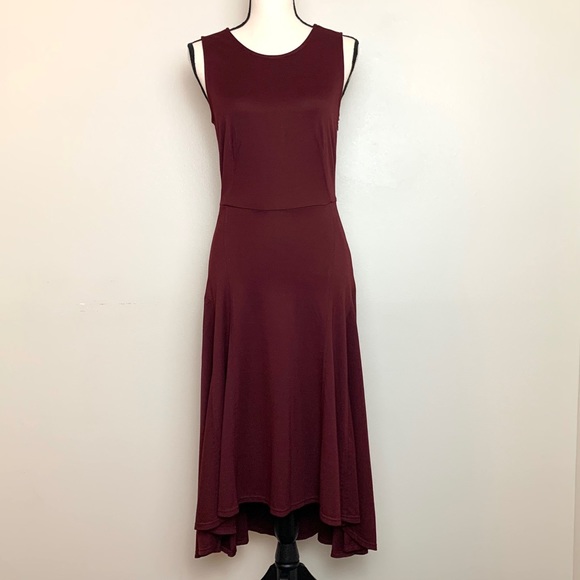 Nanette Lepore Sleeveless Burgundy Midi Dress 4 - Picture 1 of 8